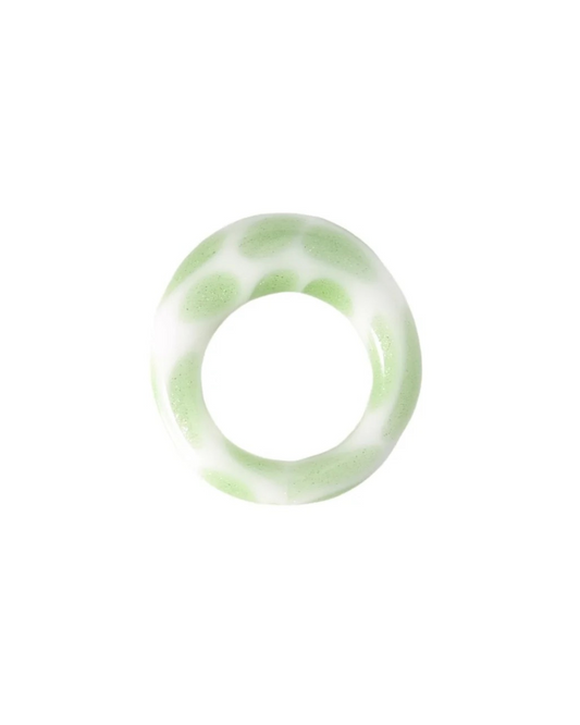 Polta Dots Glass Ring in Mint