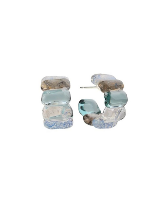 Ribbed Glass Mini Hoops