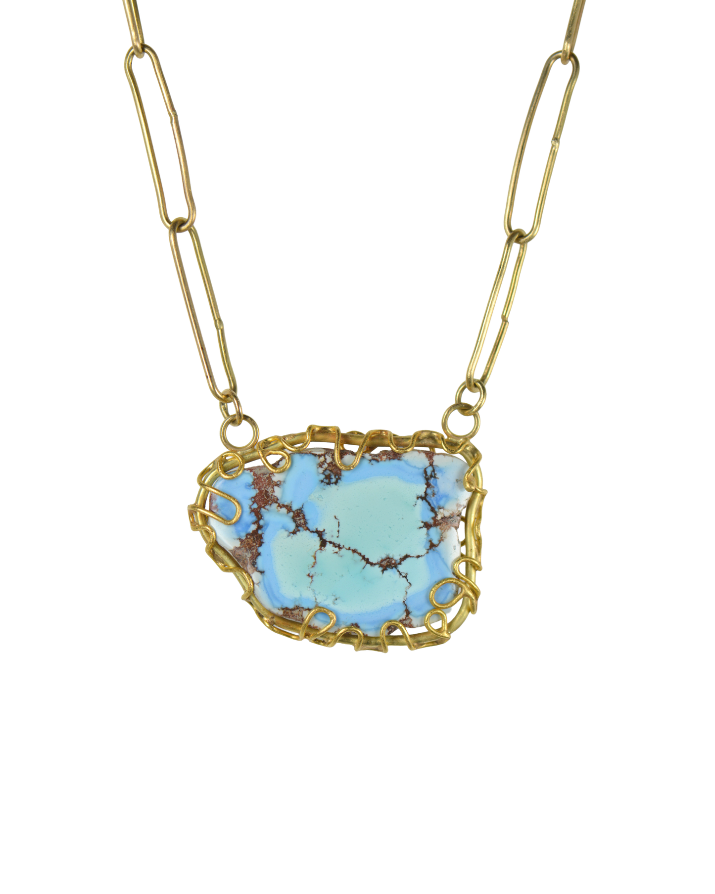 Lavender Turquoise Squiggle Necklace