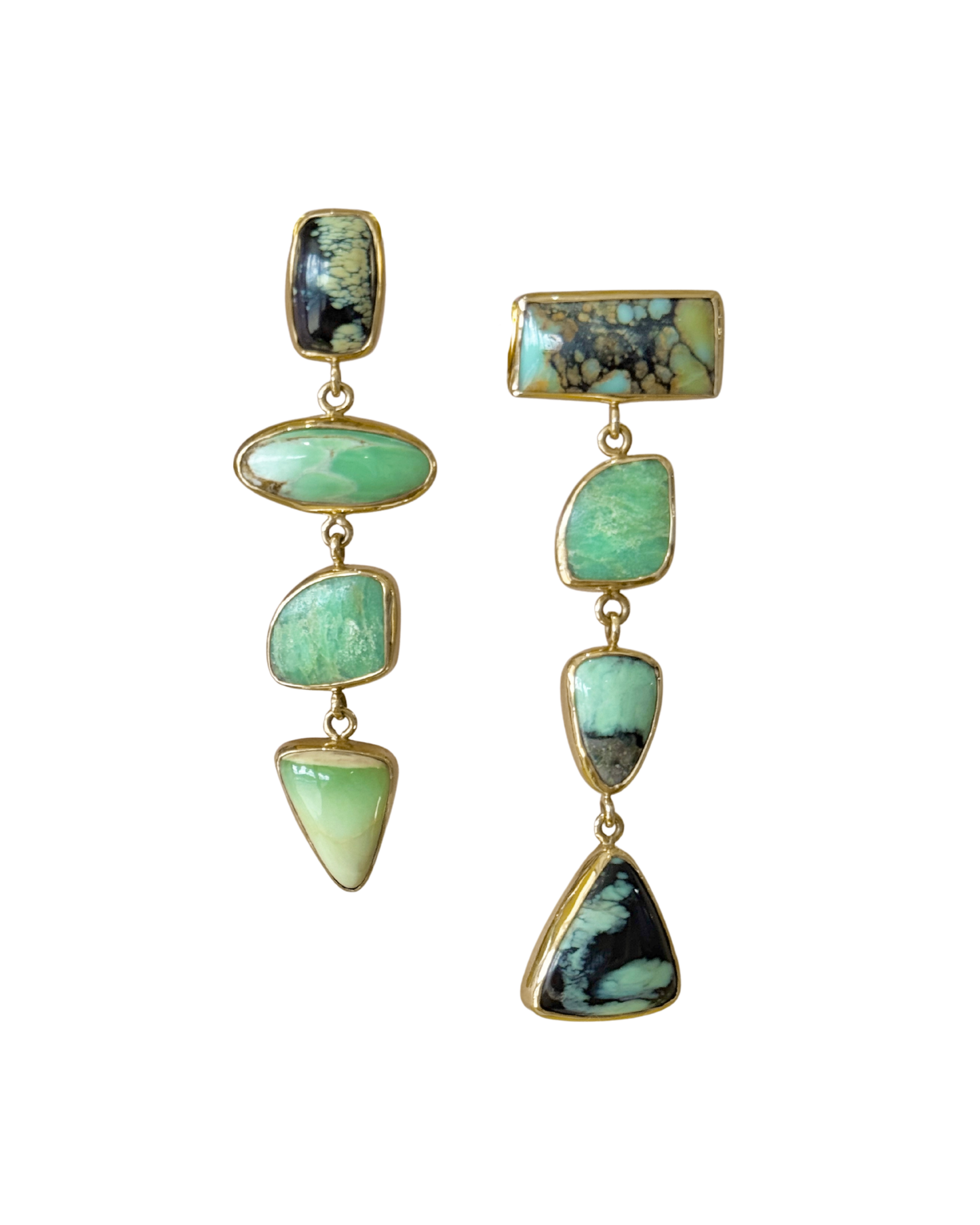 Turquoise &  Variscite Drop Earrings
