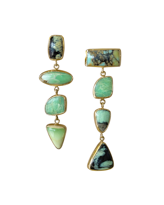 Turquoise &  Variscite Drop Earrings