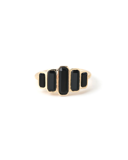 Black Spinel Ladder Ring