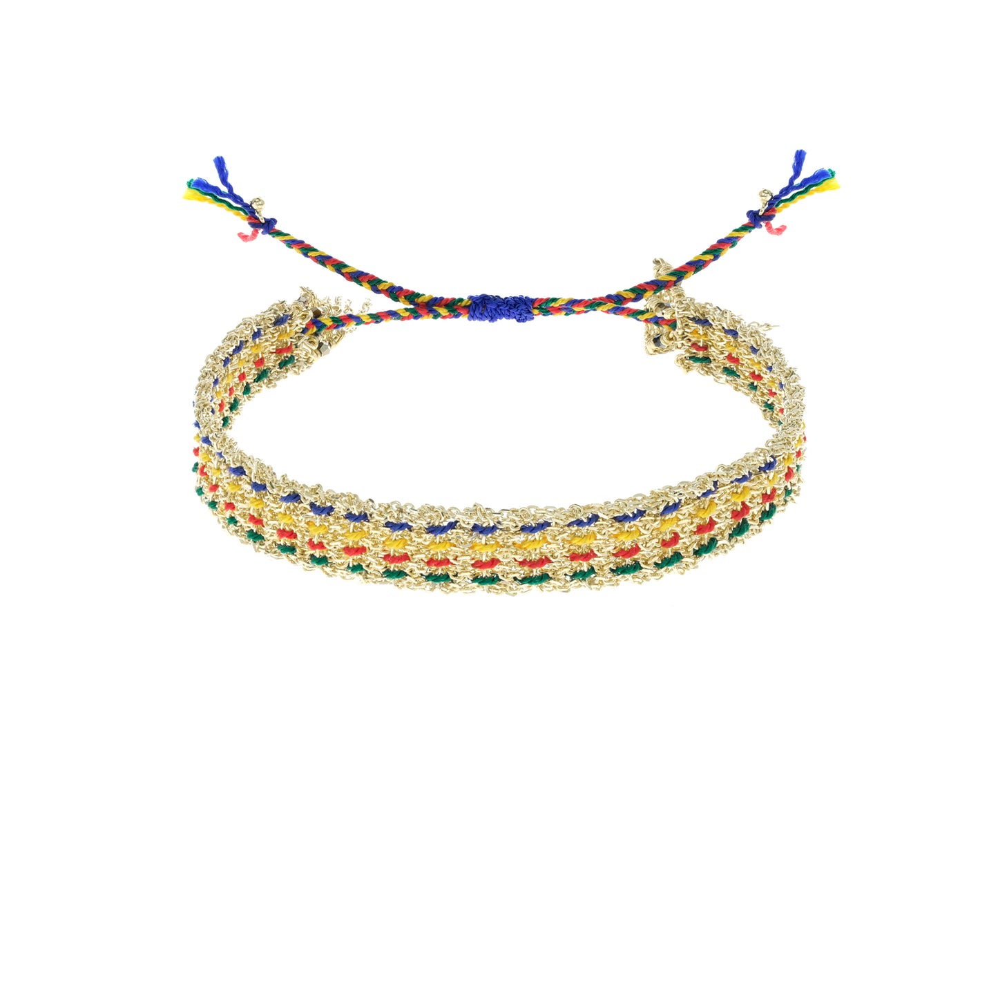 Silk and Chain Woven Bracelet in Minorque