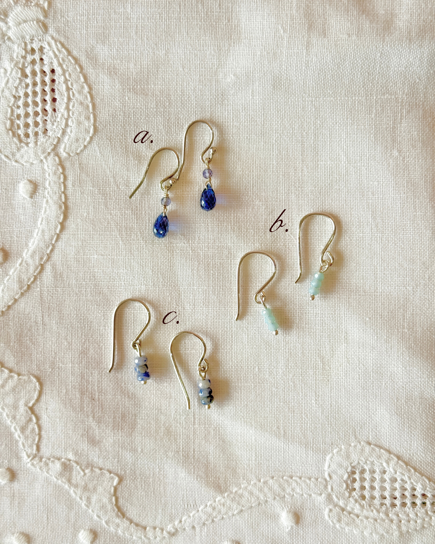 Gem Drop Silver Earrings