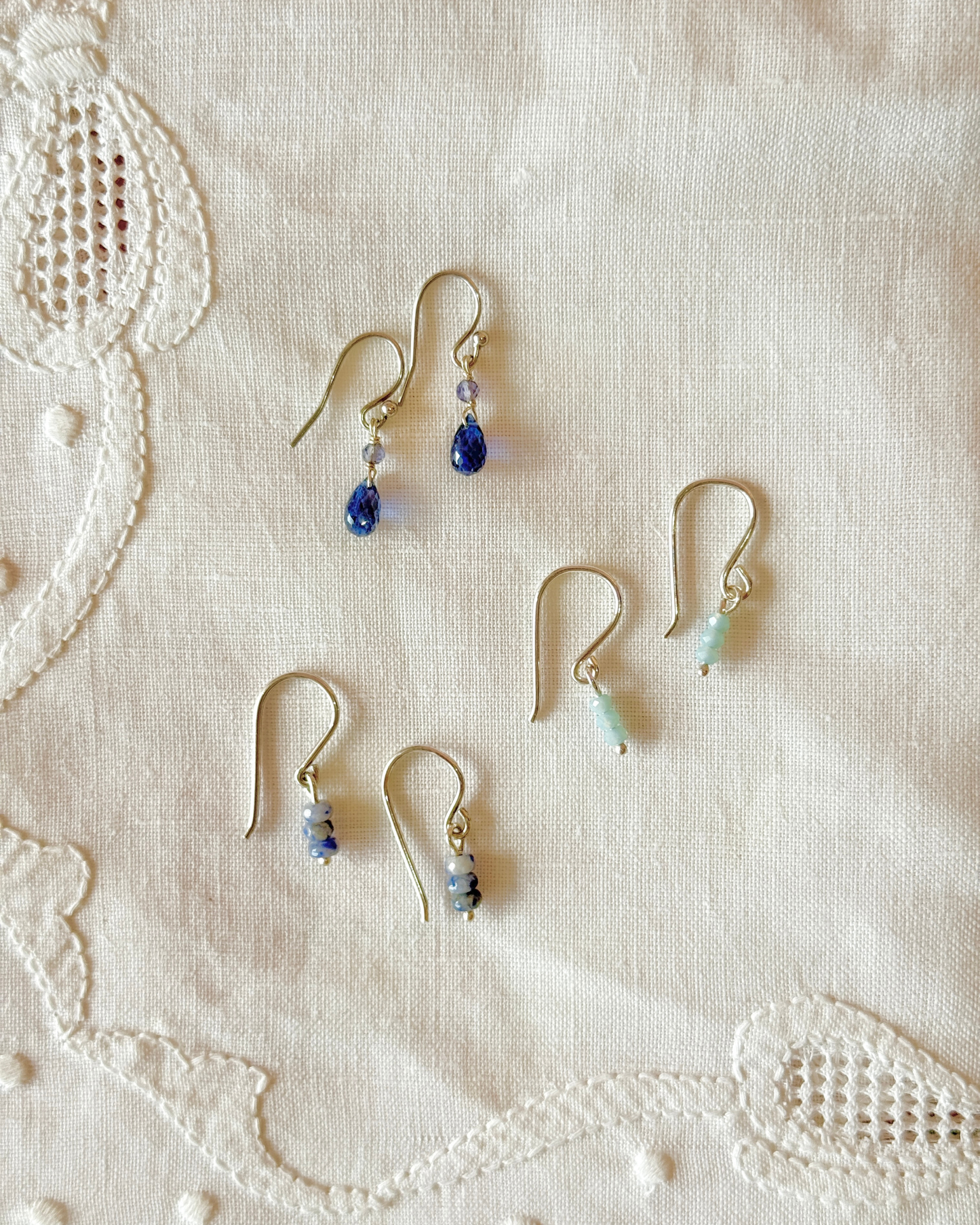 Gem Drop Silver Earrings