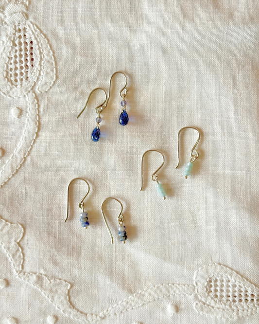 Gem Drop Silver Earrings