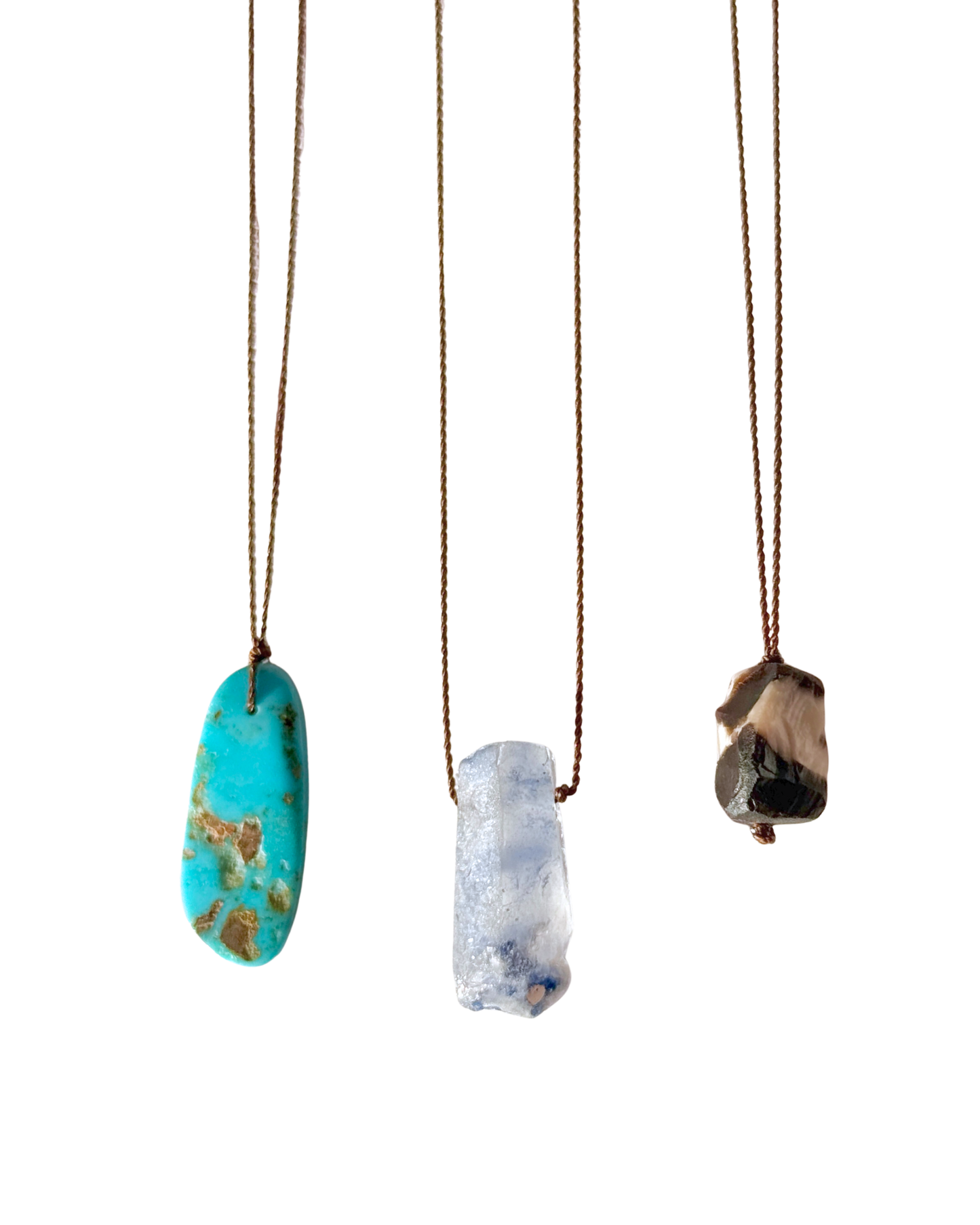 Gemstones Pendant on Nylon Necklaces
