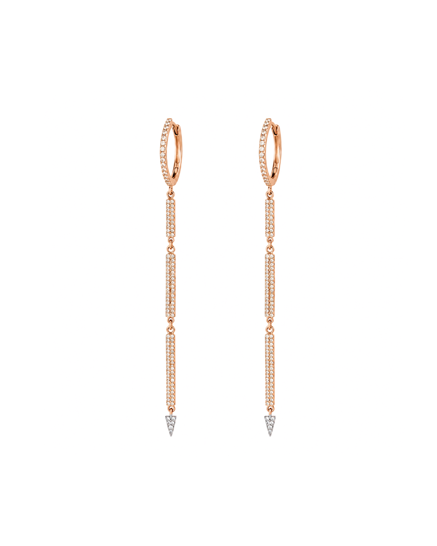 Diamond Bar Drop Earrings