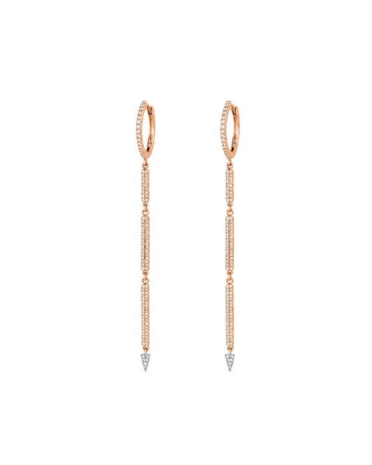 Diamond Bar Drop Earrings