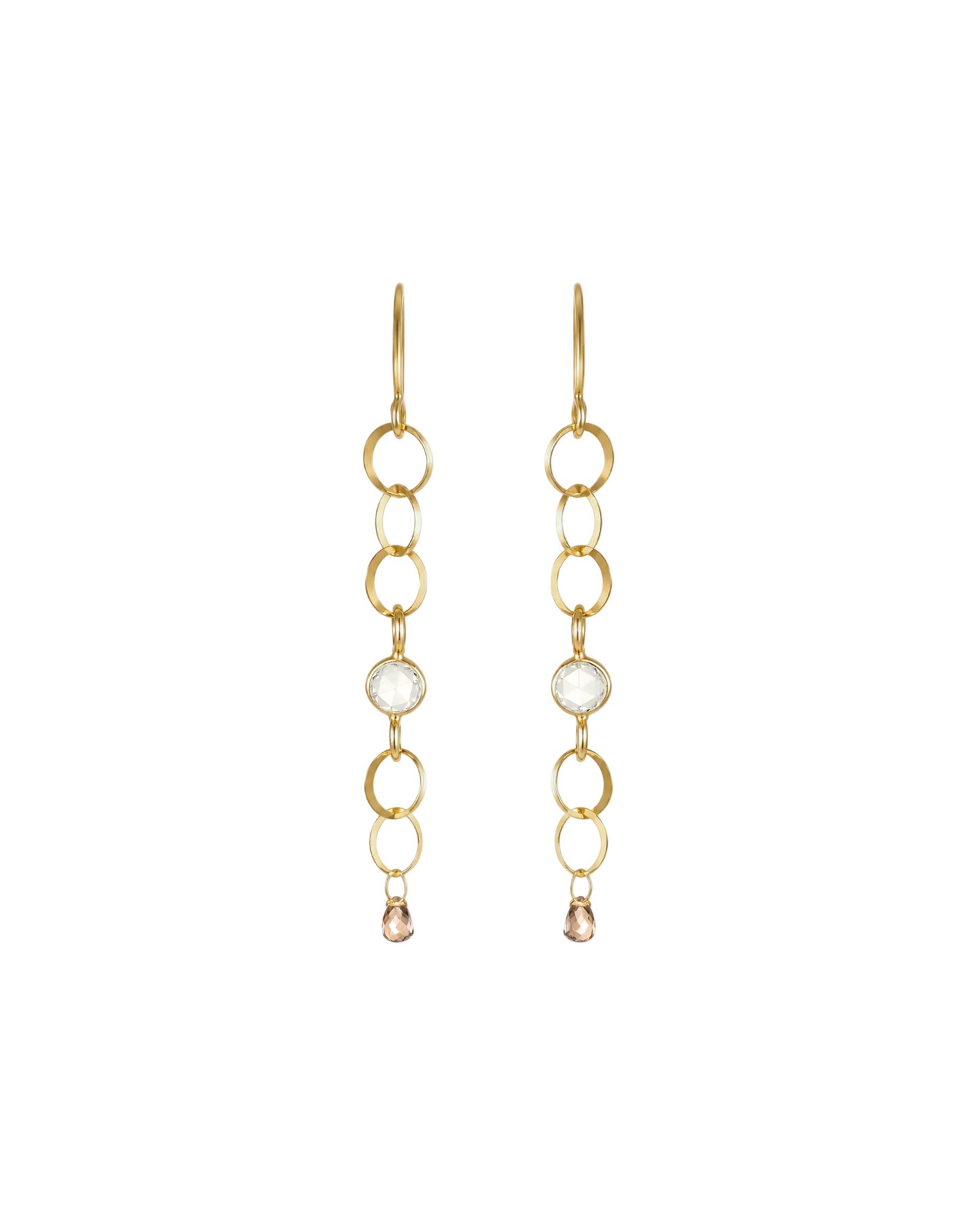 Chain Link Diamond Drop Earrings
