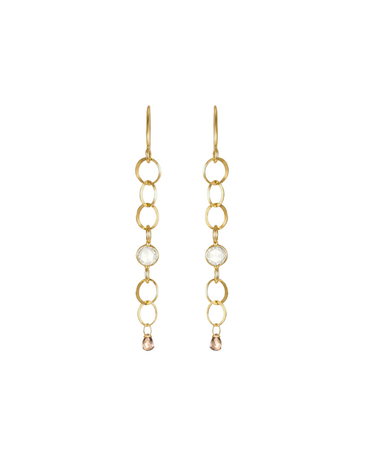 Chain Link Diamond Drop Earrings