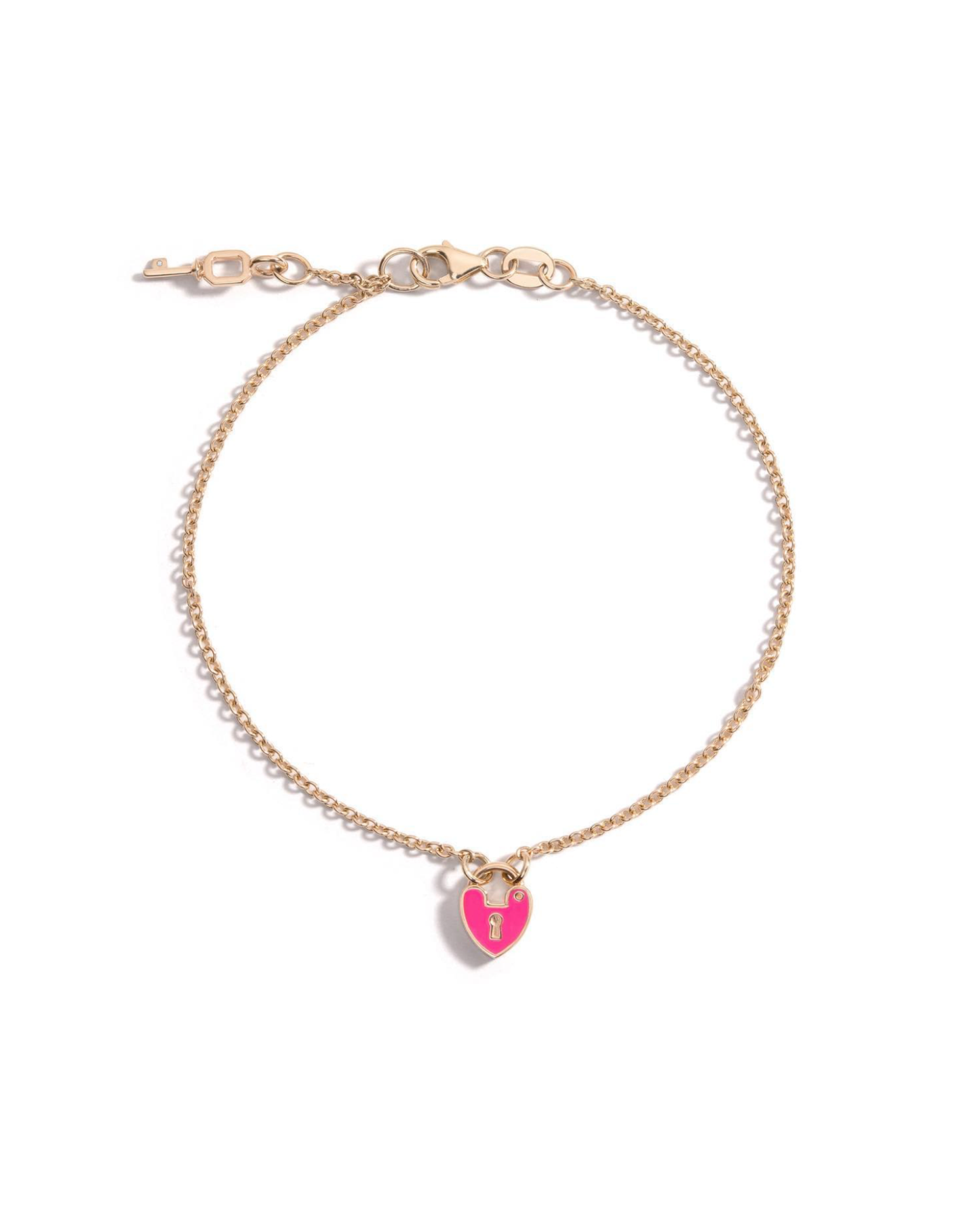 Nano Enamel Heart Lock Bracelet