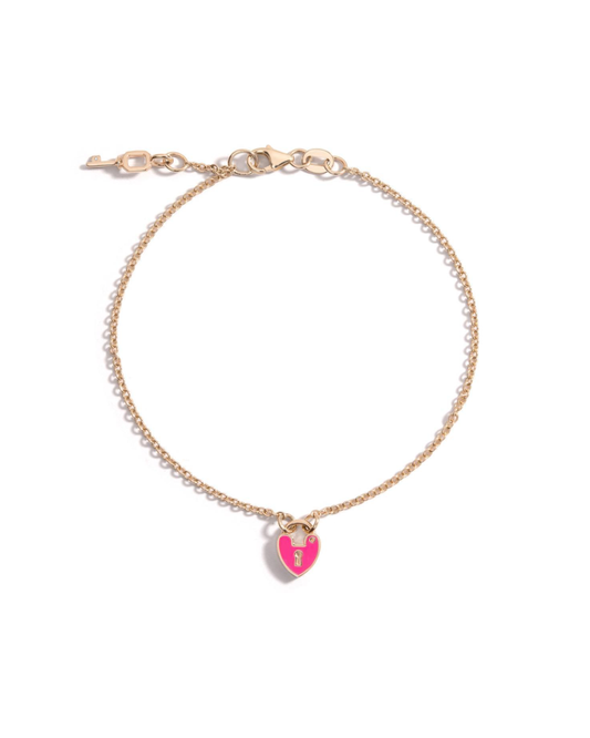 Nano Enamel Heart Lock Bracelet