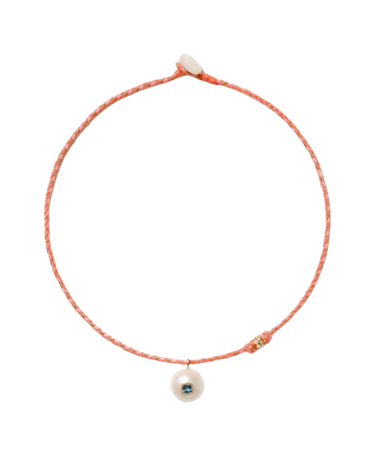 EDDIE Pearl & Blue Topaz Necklace