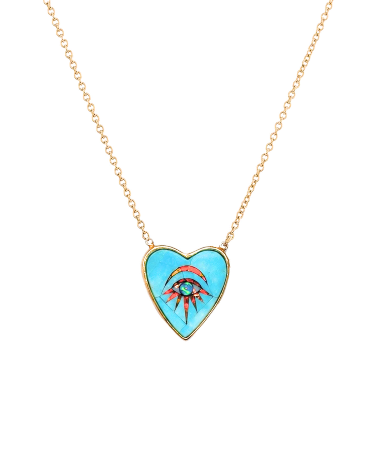 Evil Eye Turquoise Inlay Necklace