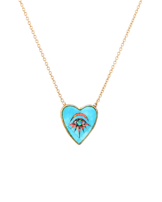 Evil Eye Turquoise Inlay Necklace