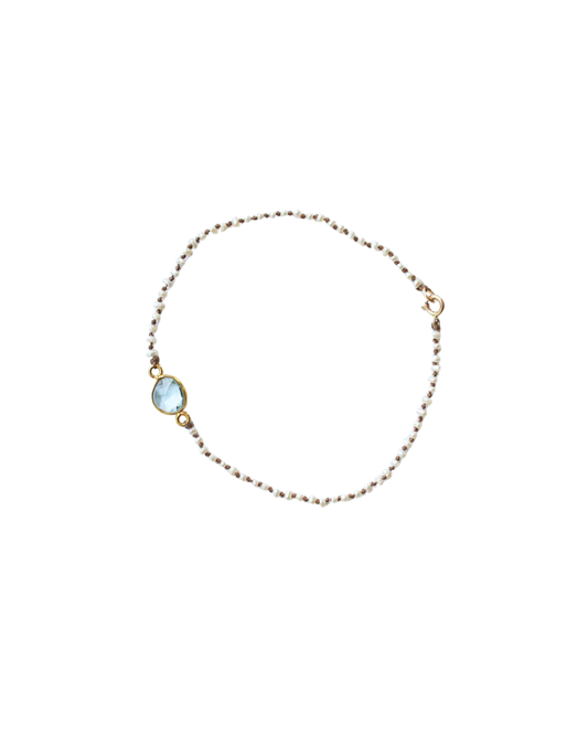 Blue Topaz and Pearl Bracelet