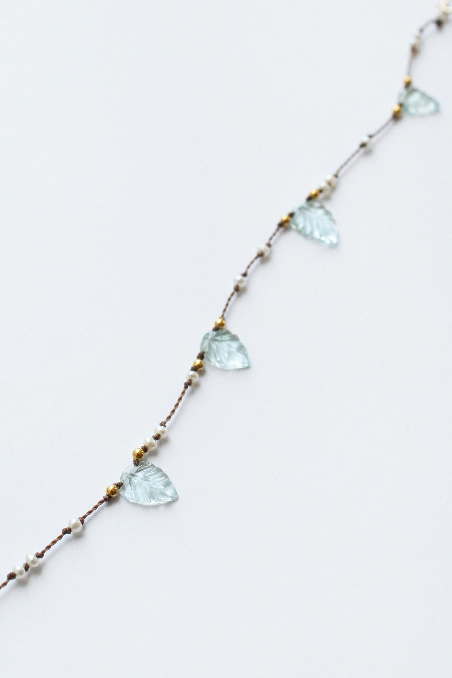 Aquamarine Leaf Bracelet