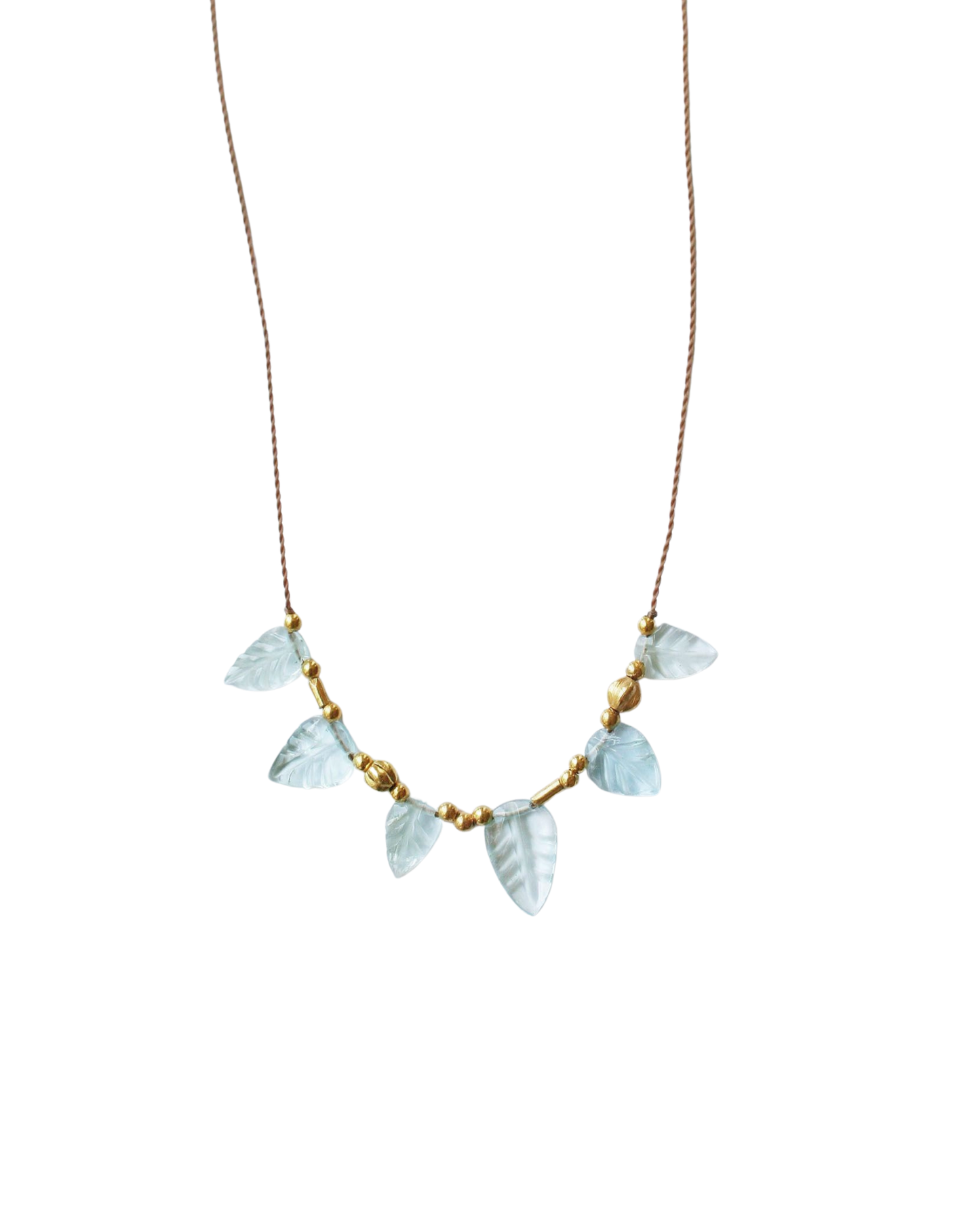 Aquamarine Leaf Necklace