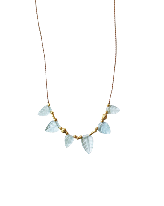 Aquamarine Leaf Necklace