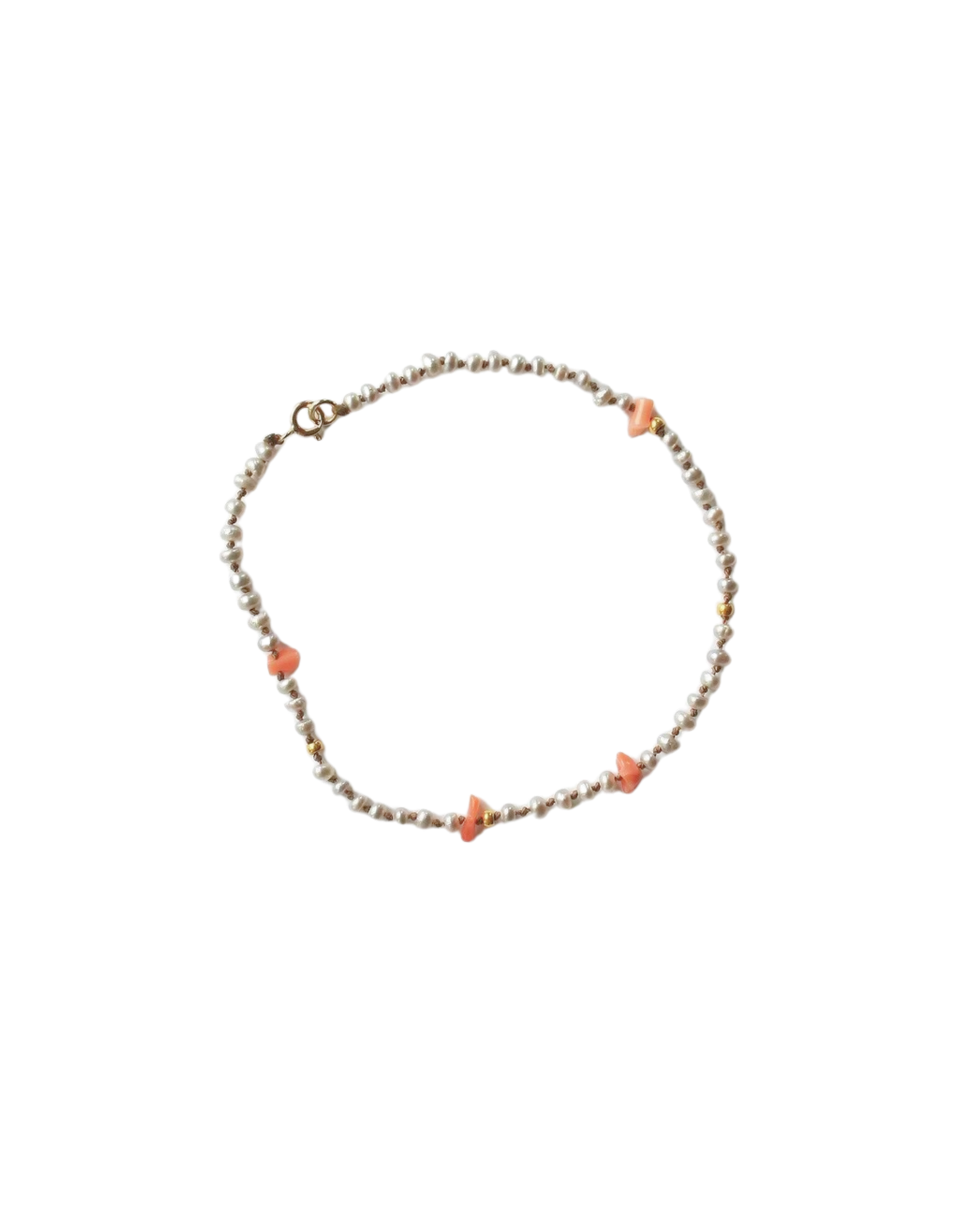 Grey Pearls and Coral Bracelet