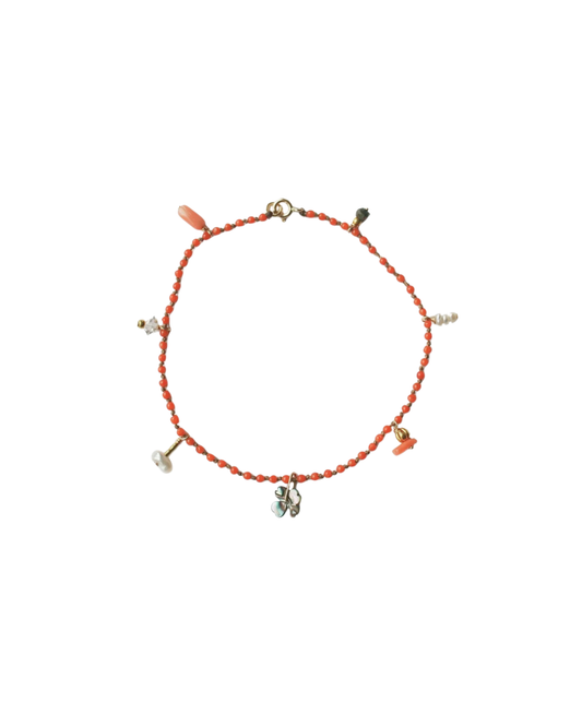 Coral Trinket Charms Bracelet