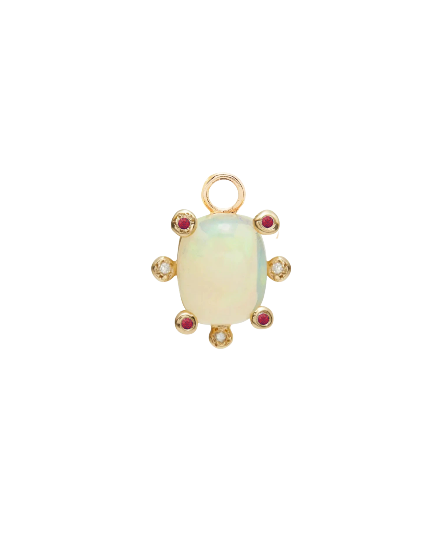 Genie Opal Earring Charm with Ruby and Diamonds