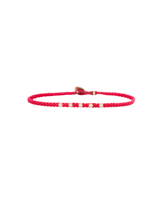 Five Promises Diamond Studded Bracelet in Fuchsia