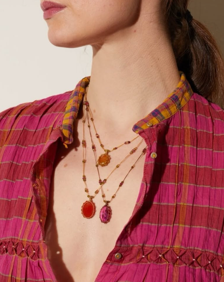 Short Tibetan Rubellite Pendant
