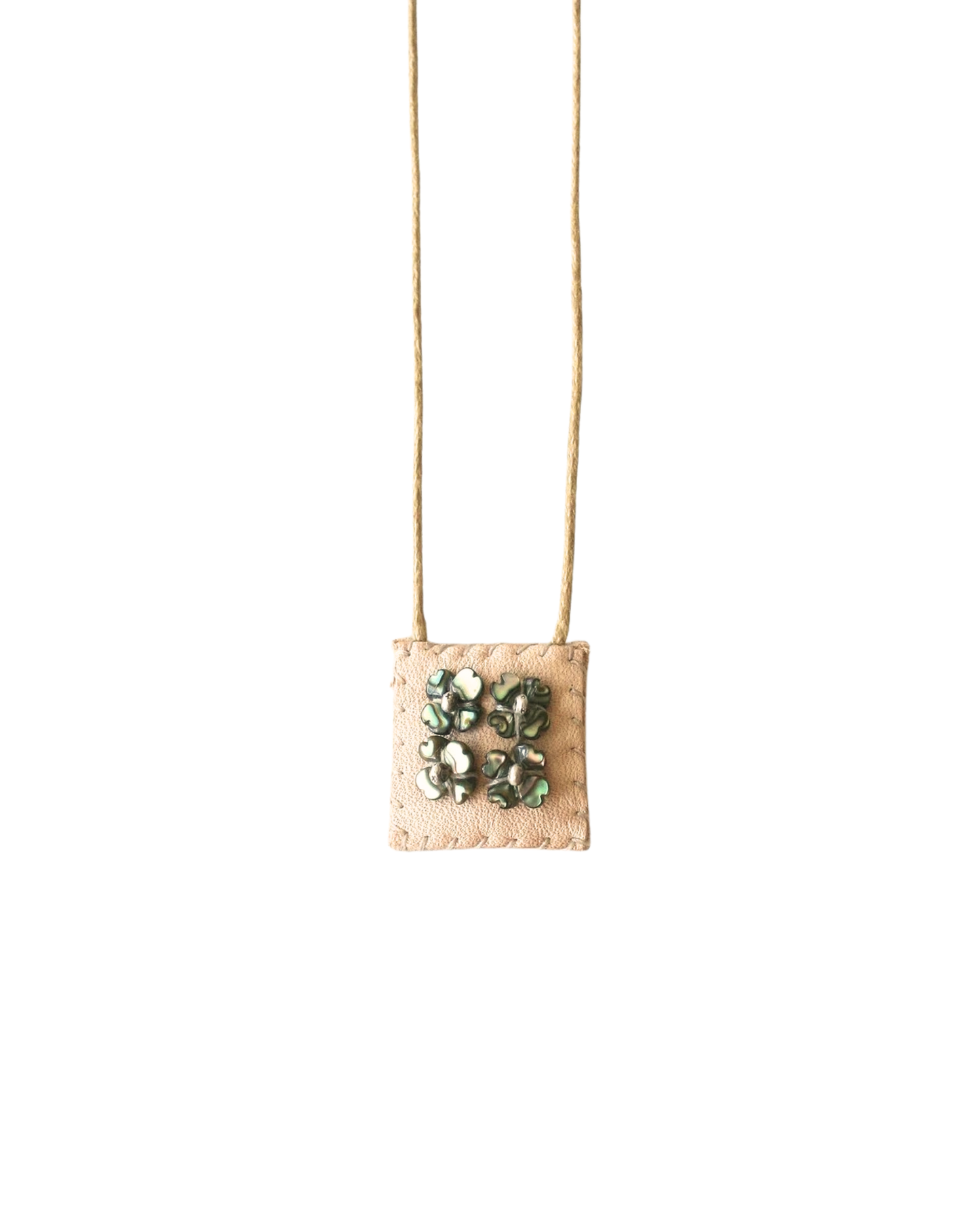 Clover Leather Talisman Necklace