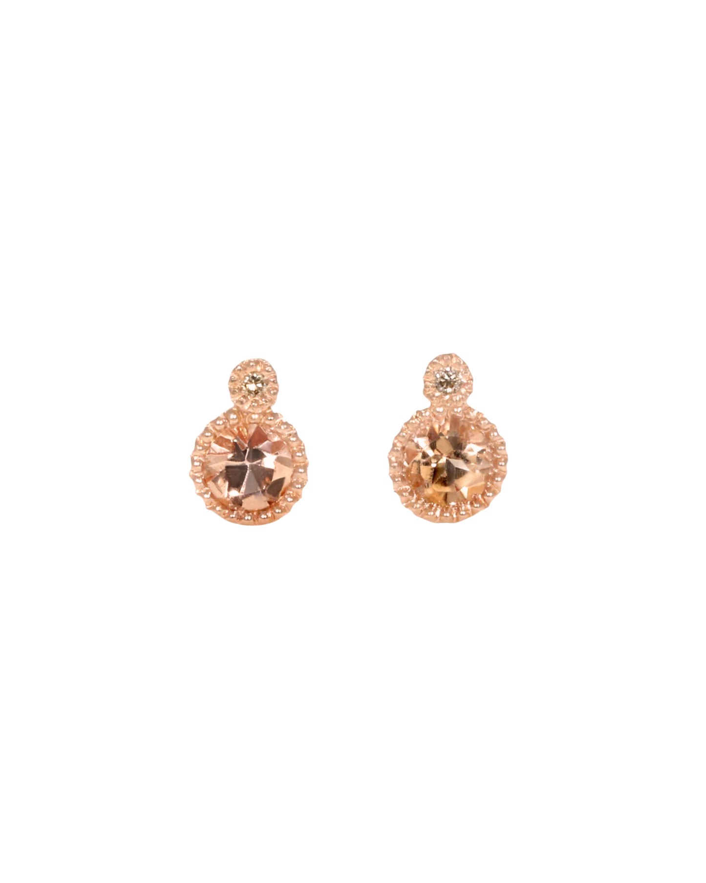 Peach Topaz Studs
