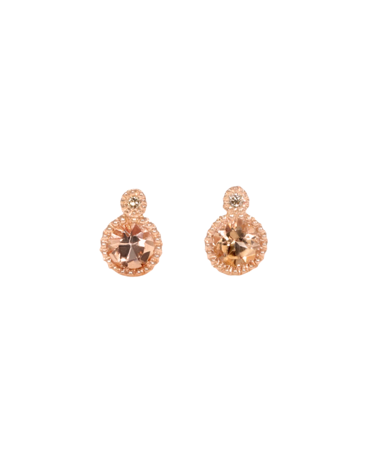 Peach Topaz Studs