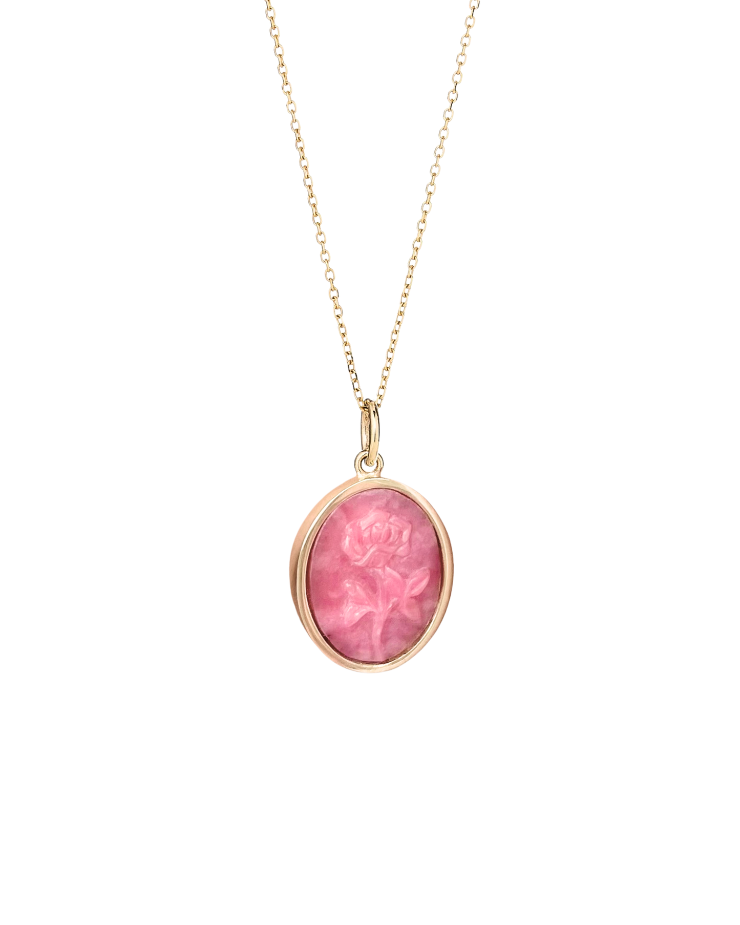 Rose Rhodonite Intaglio Pendant