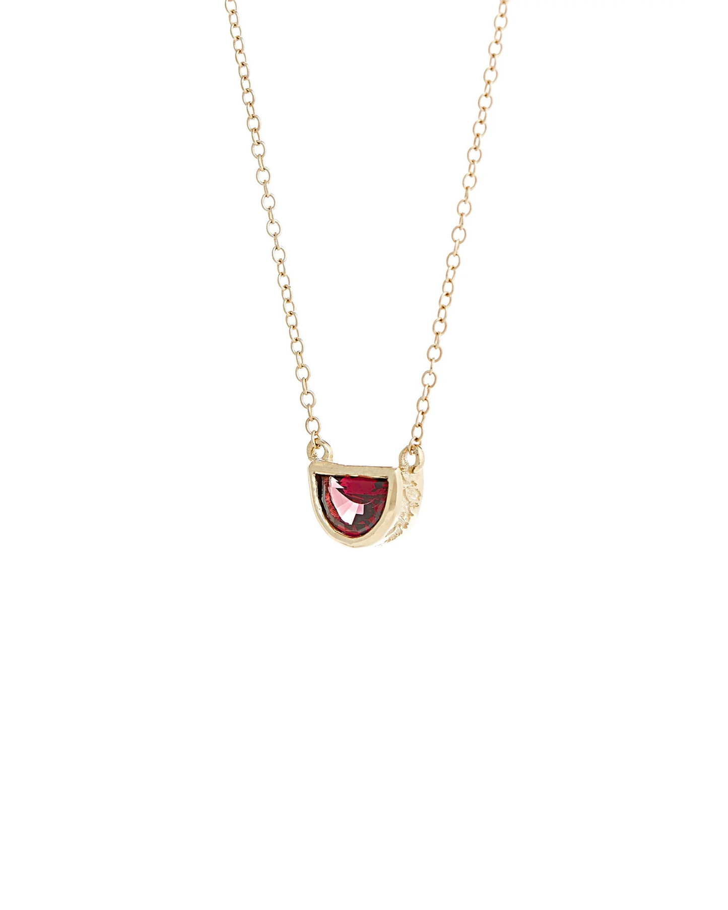 Poppy Half Moon Garnet Necklace