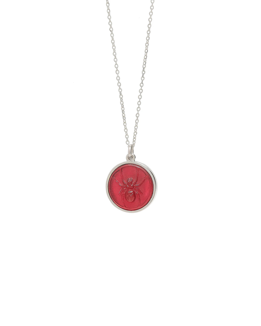 Pink Spider Intaglio Pendant