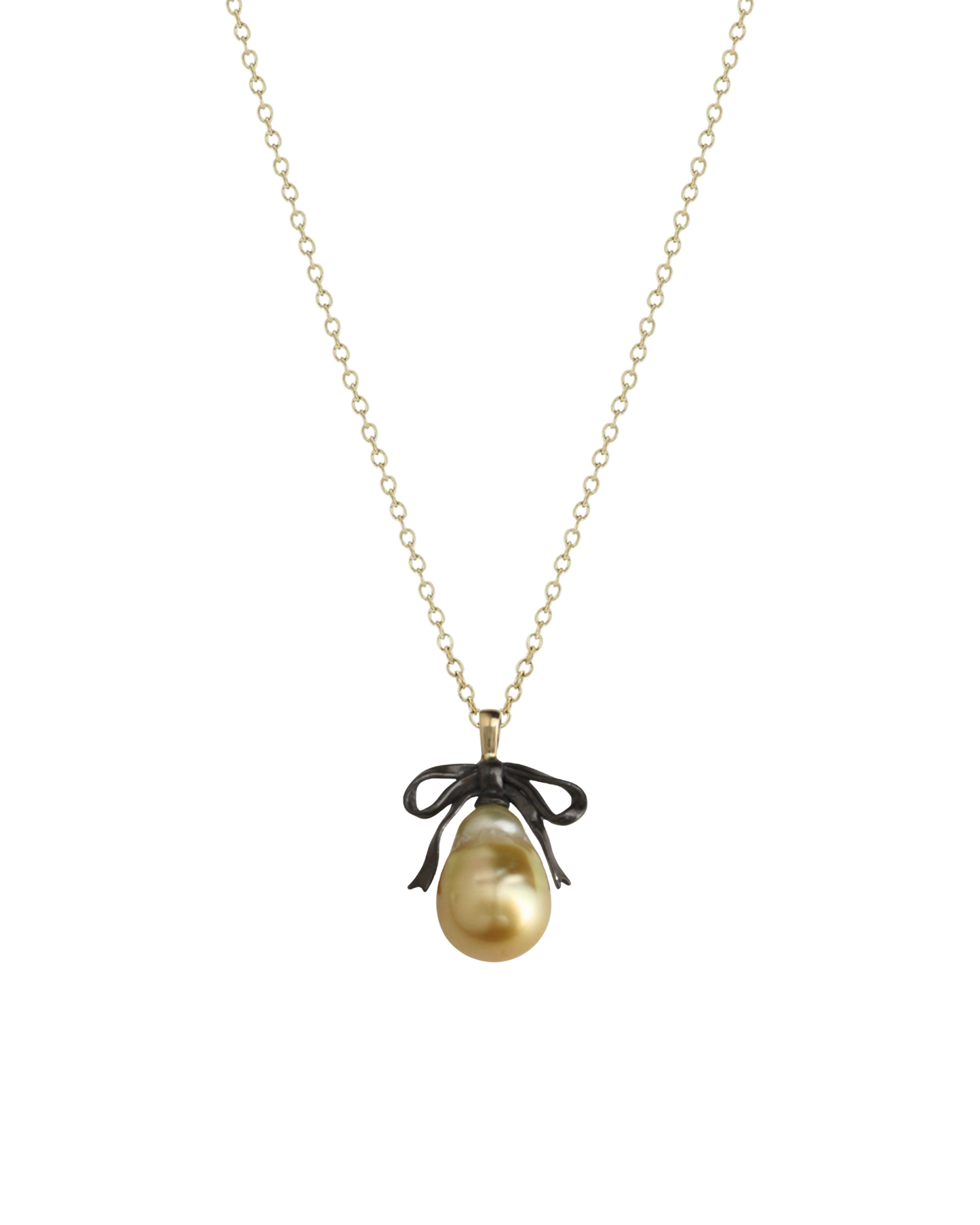Pearl Bow Pendant Necklace