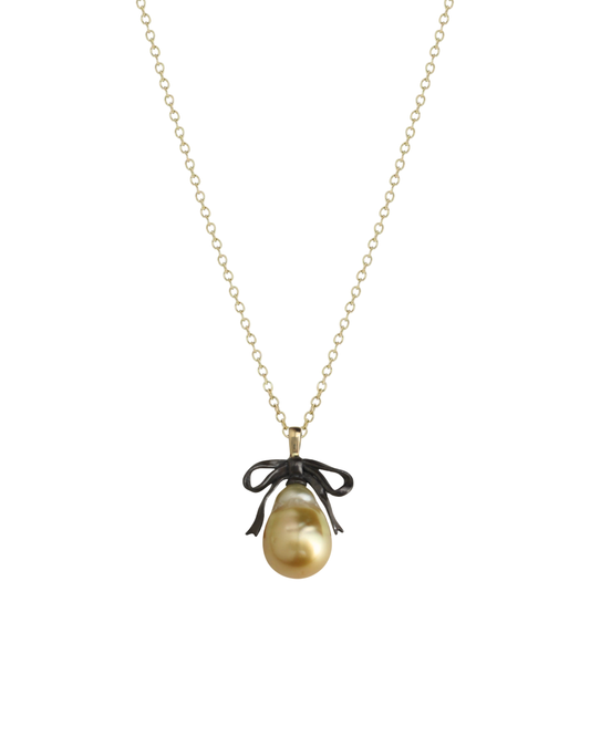 Pearl Bow Pendant Necklace
