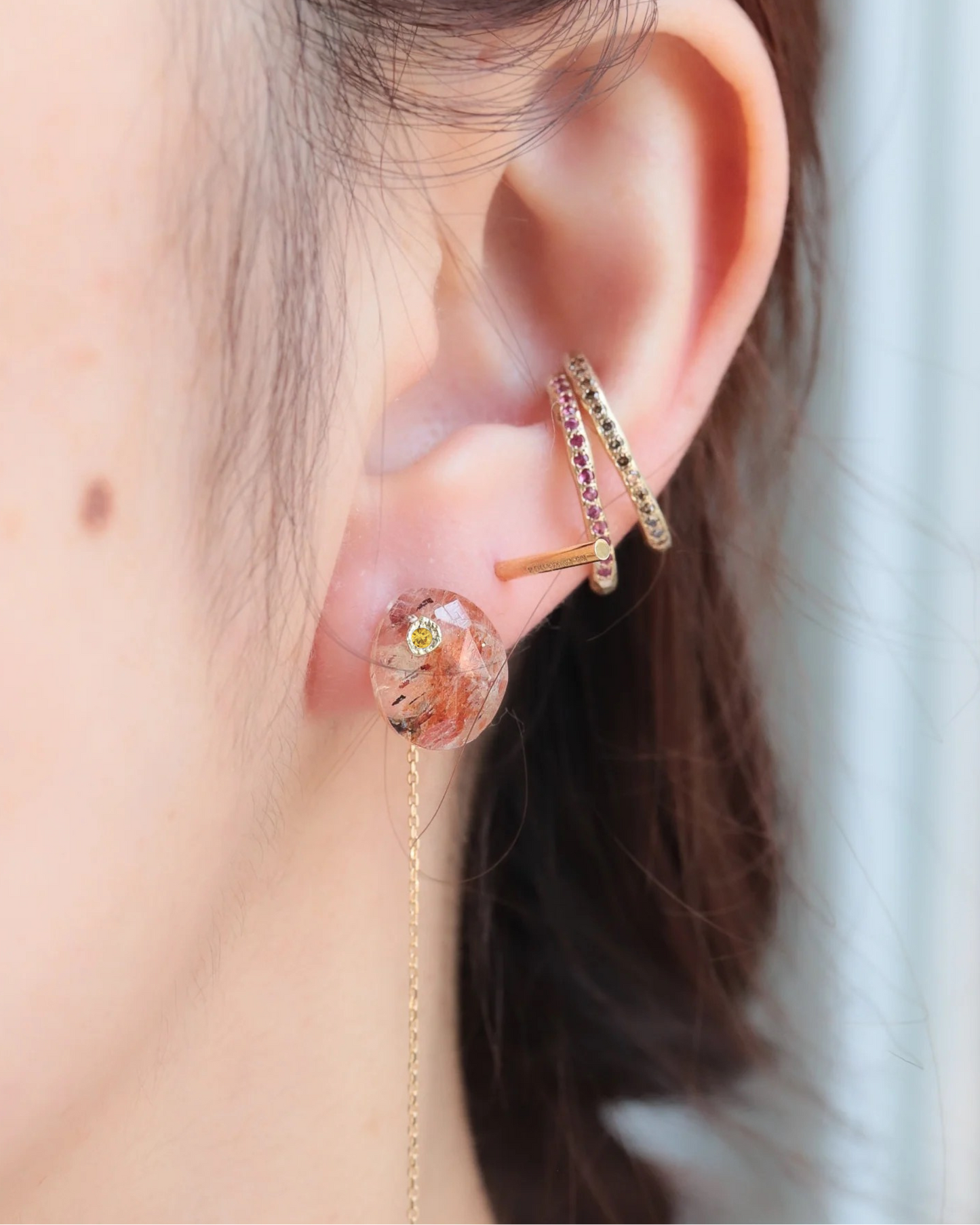 Sunstone Flat Earrings