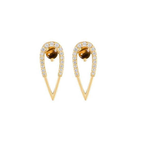 Peacock Tiger'S Eye Studs