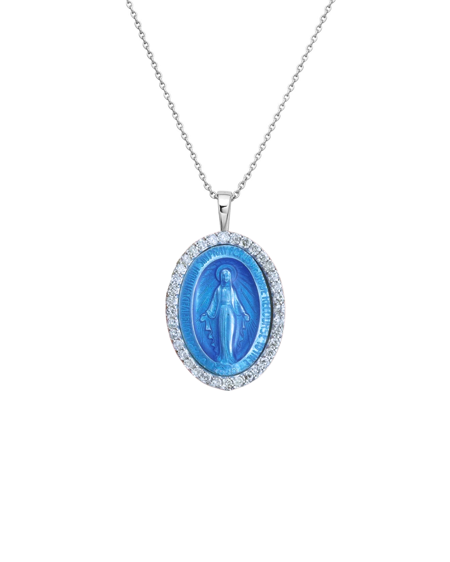 La Milagrosa Blue Enamel Pendant