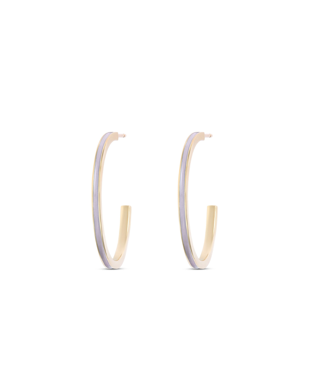 Medium Lilac Enamel Hoops