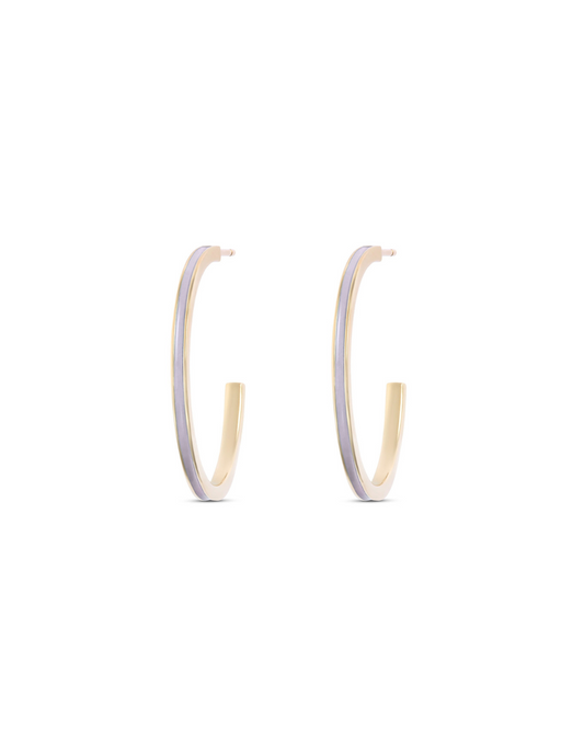 Medium Lilac Enamel Hoops