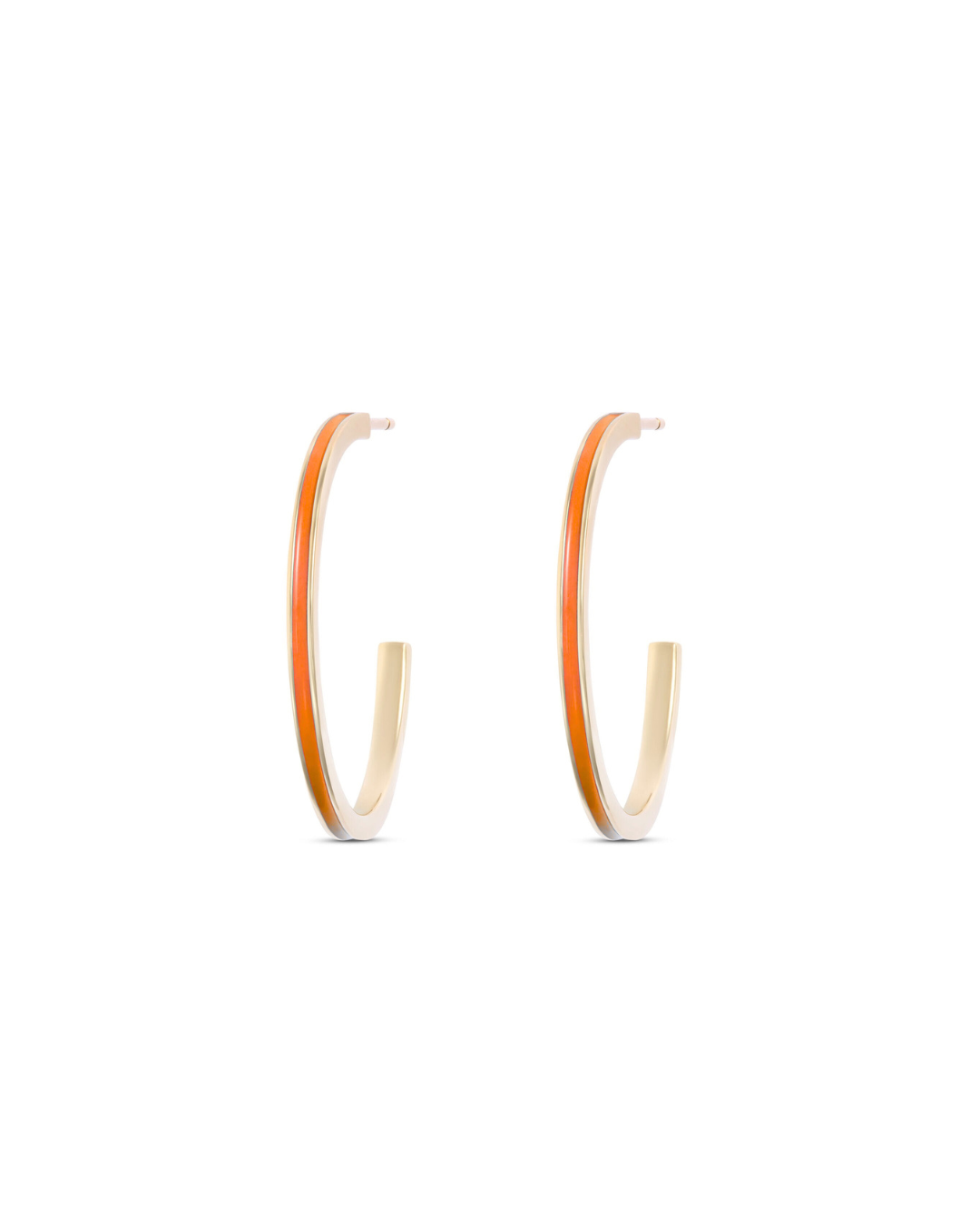 Medium Orange Enamel Hoops