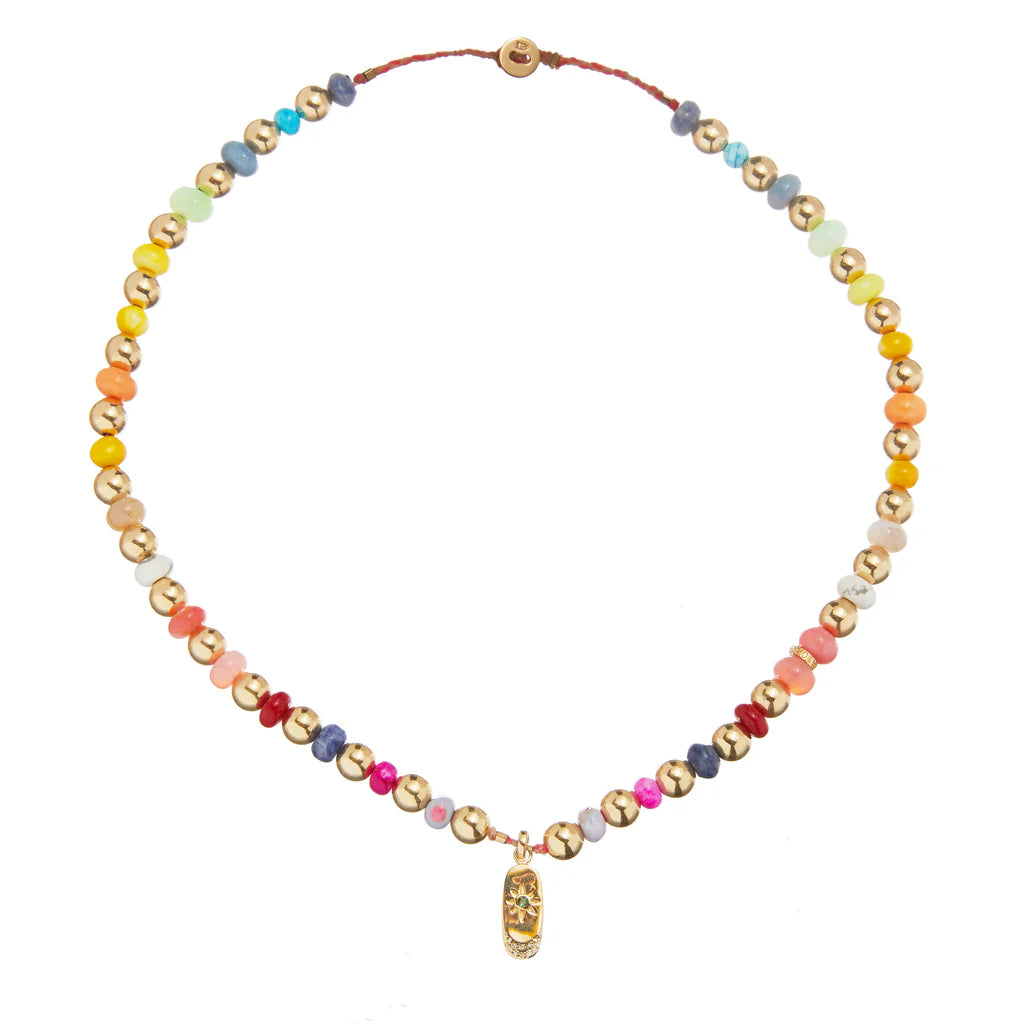 Golden Luminaria Candy Gem Necklace