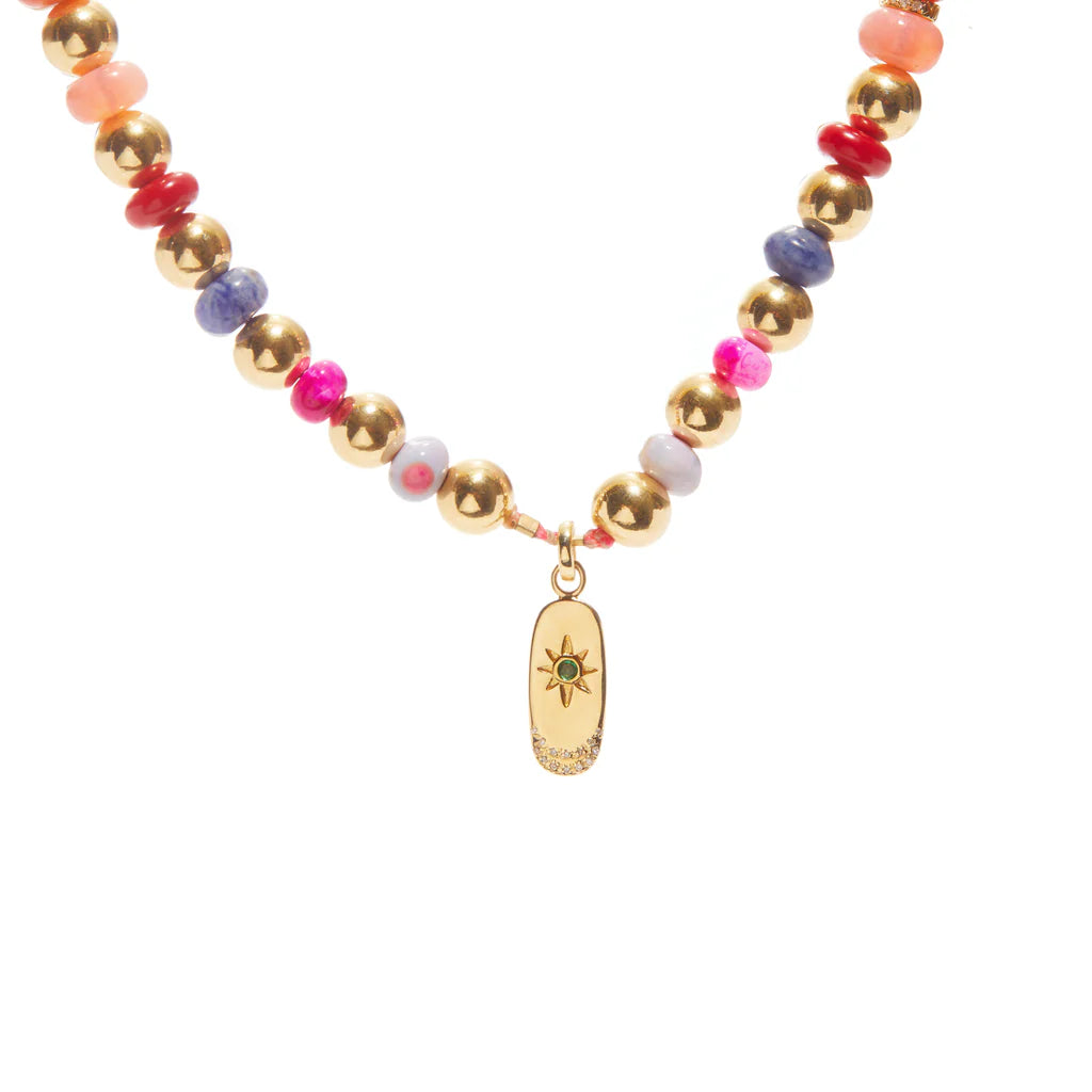 Golden Luminaria Candy Gem Necklace