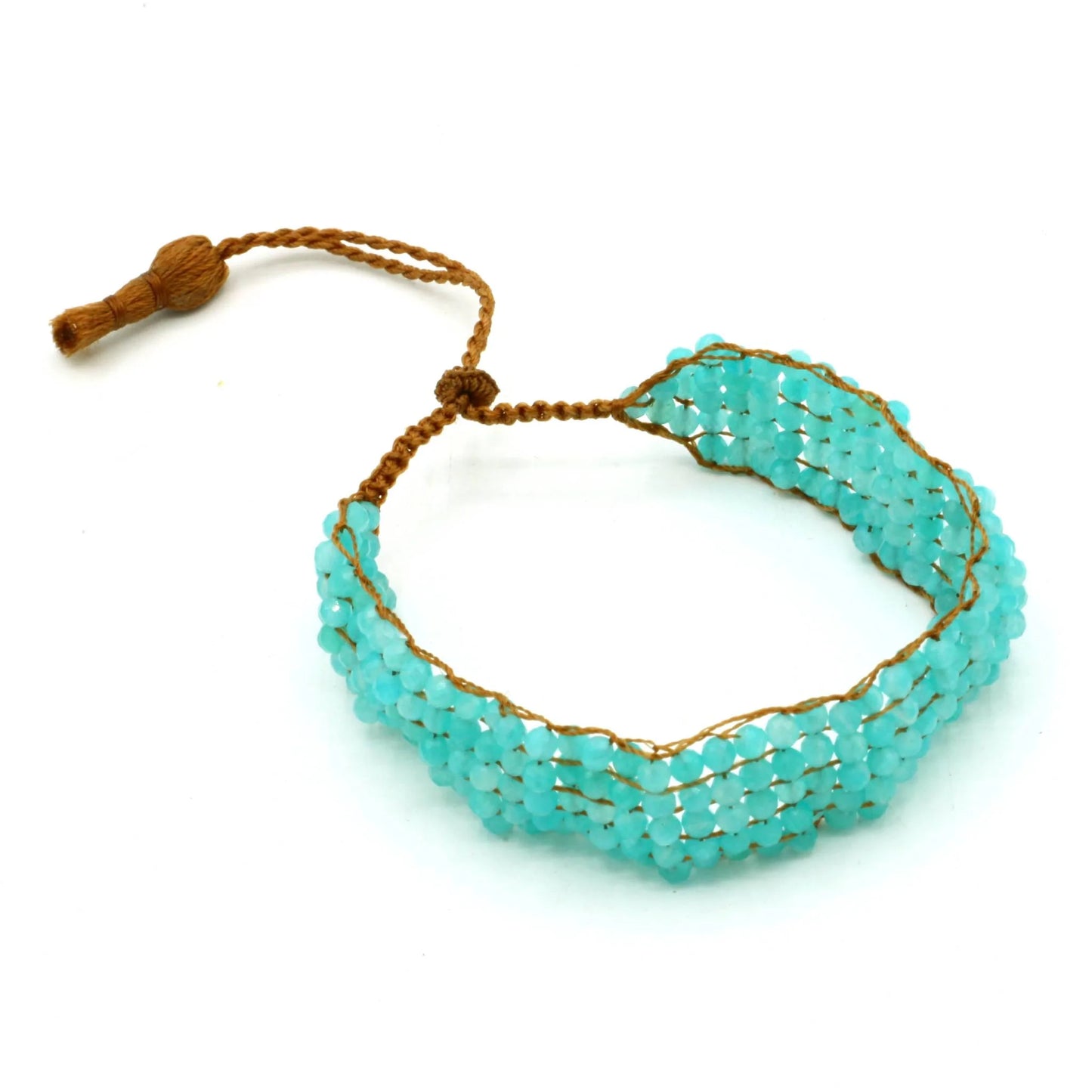 Amazonite Crochet Tassel Bracelet