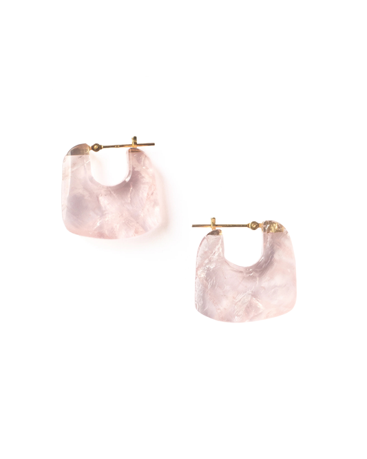 Pink Quartz Rock Earrings