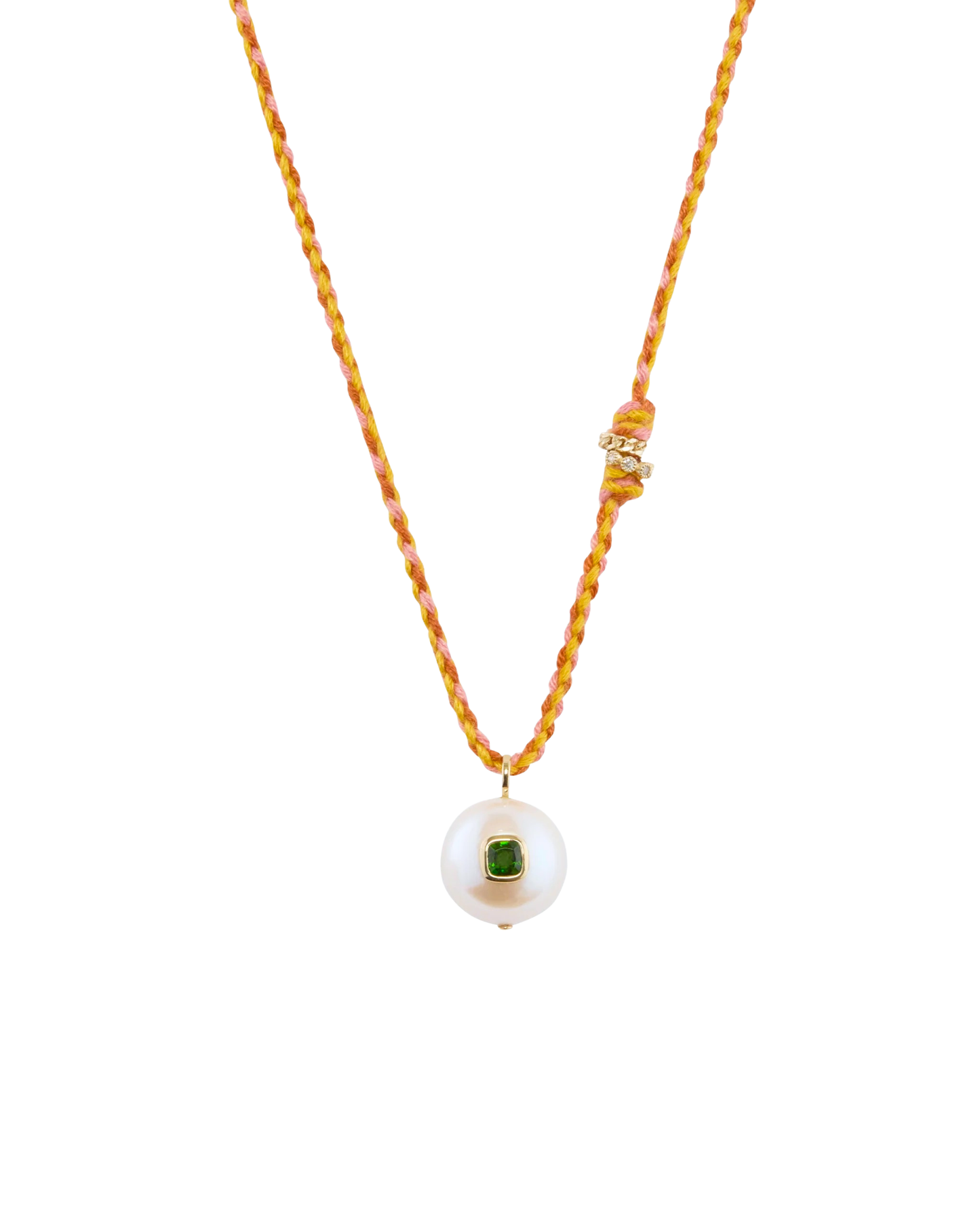 EDDIE Pearl & Green Diopside Necklace