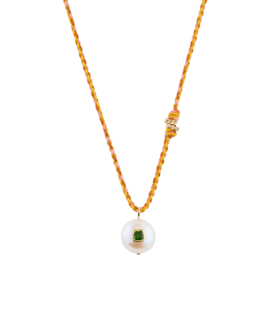 EDDIE Pearl & Green Diopside Necklace