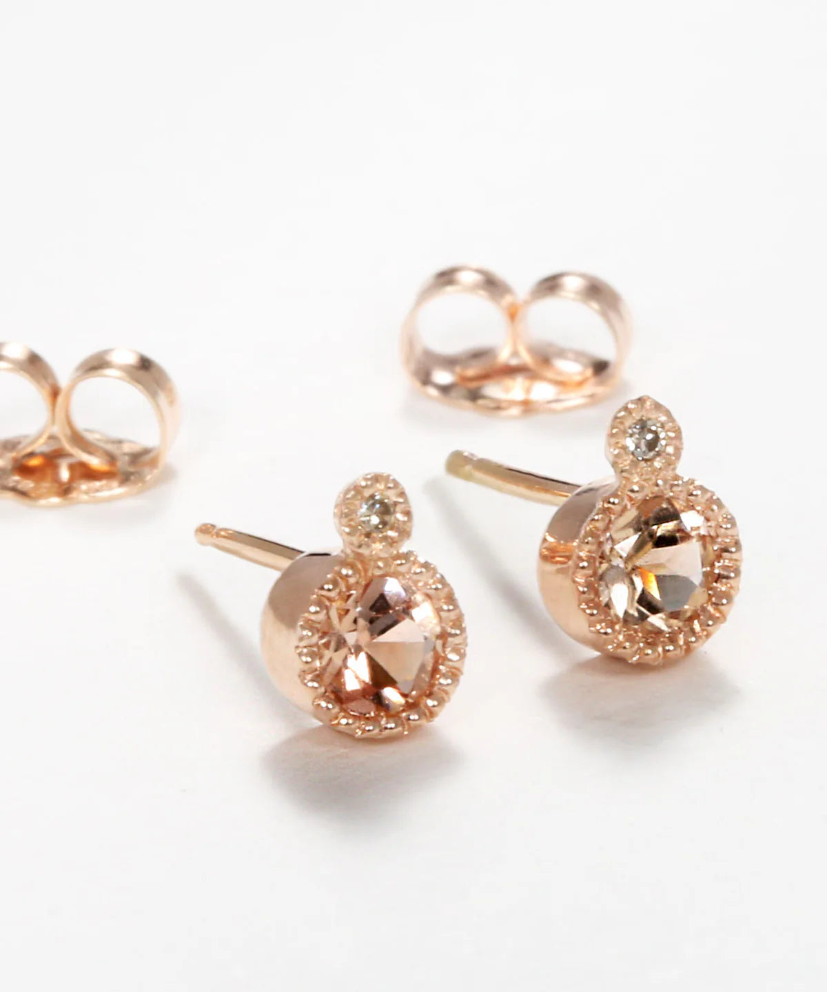 Peach Topaz Studs